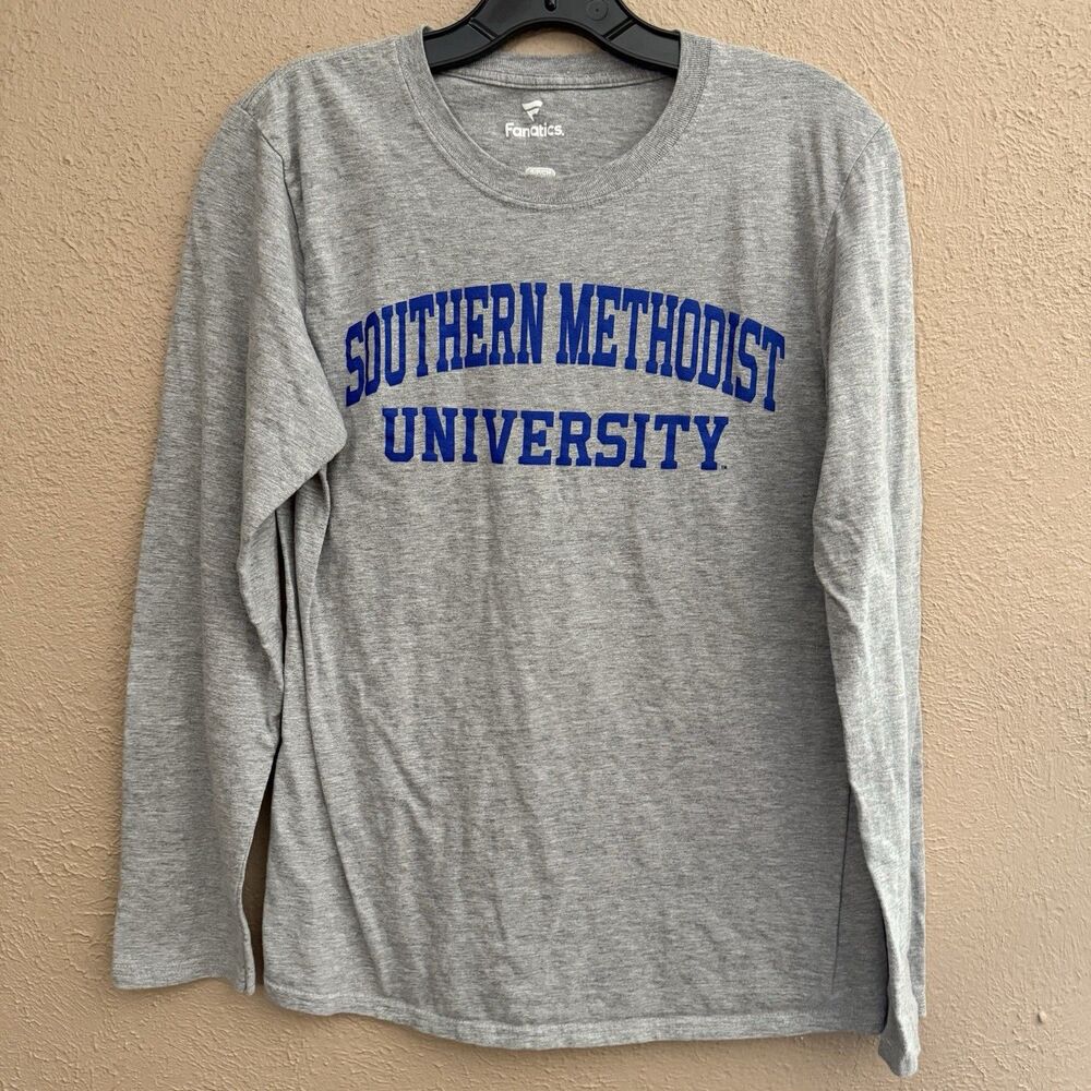 Fanatics Gray Long Sleeve T-Shirt SMU Size Small